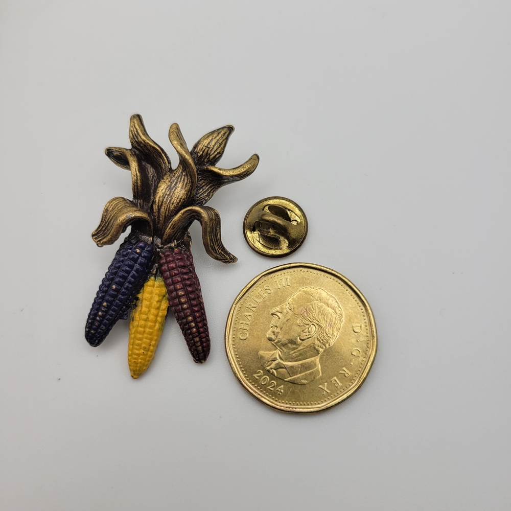 One-of-a-Kind Multicolor Corn Cob Lapel Pin - Picture 7 of 7
